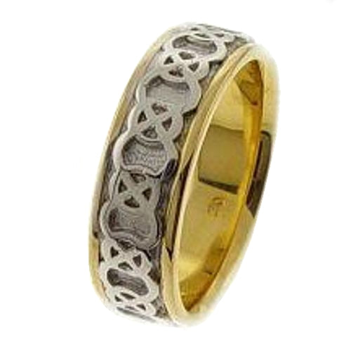 18K White and Yellow Gold Celtic Knot Ring