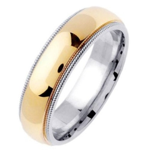 Two-Tone Wide Braided Wedding Band. 6mm