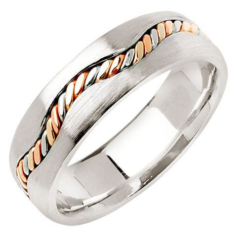 14k Hand Braided Twisted Cord Ring Band