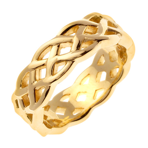 14k Hand Braided Twisted Cord Ring Band